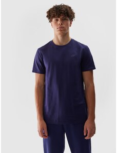4F Pánské hladké tričko regular - tmavě modré