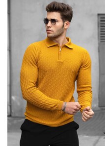 Madmext Mustard Polo Neck Sweater 4713