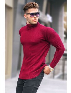 Madmext Burgundy Turtleneck Sweater 5989