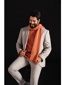 ALTINYILDIZ CLASSICS Men's Tile Standard Fit Regular Cut Half Turtleneck Ruffled Soft Textured Knitwear Sweater