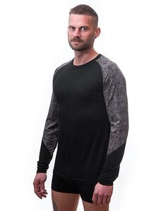 SENSOR MERINO IMPRESS pánské triko dl.rukáv černá/skulls Velikost: XXL