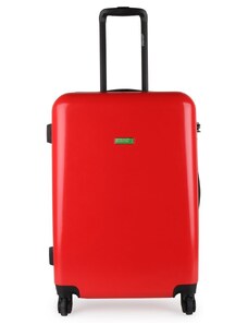 United Colors of Benetton Skořepinový cestovní kufr Cocoon M 65 l červená