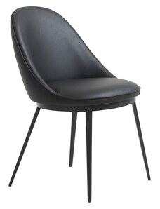 Černá koženková jídelní židle Unique Furniture Gain