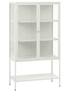 Bílá kovová vitrína Unique Furniture Carmel 160 x 90 cm