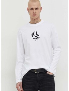 Bavlněné tričko s dlouhým rukávem Karl Lagerfeld Jeans černá barva, s potiskem
