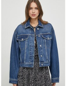 Džínová bunda Pepe Jeans dámská, tmavomodrá barva, přechodná, oversize
