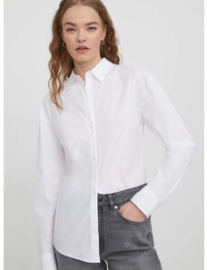 Košile HUGO dámská, bílá barva, regular, s klasickým límcem, 50508203