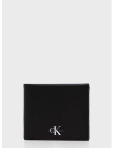 Kožená peněženka Calvin Klein Jeans černá barva, K50K511456