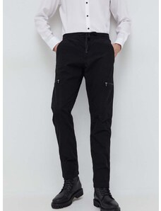 Kalhoty HUGO pánské, černá barva, jednoduché
