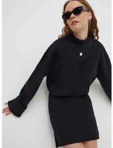 Bavlněné šaty HUGO černá barva, mini, oversize, 50505122