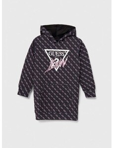 Dívčí šaty Guess černá barva, mini, oversize