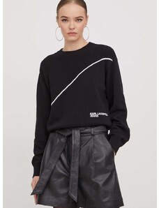 Svetr Karl Lagerfeld Jeans dámský, černá barva