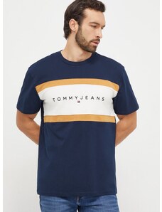 Bavlněné tričko Tommy Jeans tmavomodrá barva, DM0DM18427