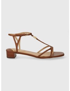 Kožené sandály Lauren Ralph Lauren Fallon dámské, hnědá barva, 8029200000000000