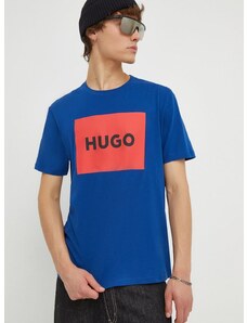 Bavlněné tričko HUGO s potiskem