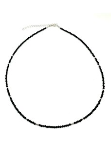 Dámský náhrdelník černý Spinel a stříbro Mou Jewel