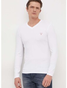 Tričko s dlouhým rukávem Guess bílá barva, M2YI08 J1314