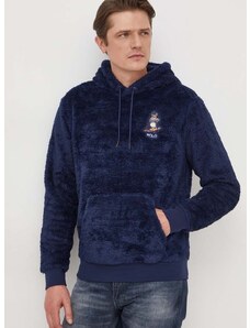 Mikina Polo Ralph Lauren pánská, tmavomodrá barva, s kapucí, s aplikací