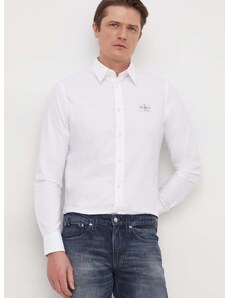 Košile Calvin Klein Jeans bílá barva, regular, s klasickým límcem