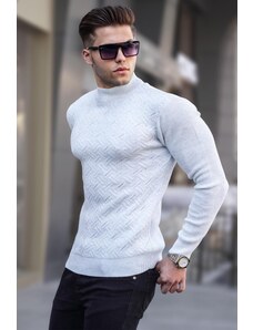 Madmext Ice Gray Half Turtleneck Knitwear Sweater 5969