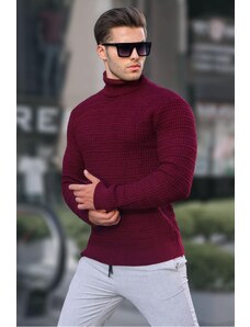 Madmext Burgundy Turtleneck Knitwear Sweater 6832