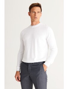 ALTINYILDIZ CLASSICS Men's Cream Anti-Pilling Standard Fit Regular Fit Crew Neck Knitwear Sweater