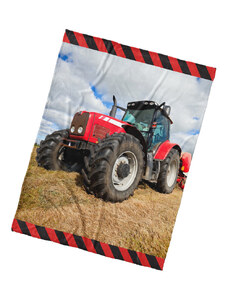 TipTrade Dětská deka Červený Traktor 130x170 cm