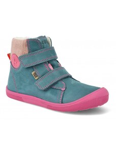 Barefoot dětské zimní boty Koel - Dean Tex wool modré/růžová