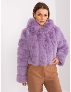 Fashionhunters Světle fialová mezisezónní bunda se zapínáním na háčky a očka