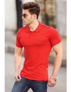 Madmext Men's Red Polo Neck T-Shirt 4558