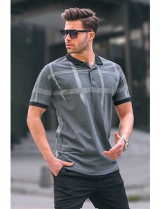 Madmext Smoky Patterned Polo Neck Men's T-Shirt 6080