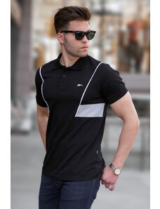 Madmext Men's Black Polo Neck T-Shirt 5243