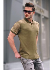 Madmext Khaki Patterned Polo Neck Men's T-Shirt 6082