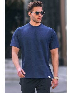 Madmext Men's Navy Regular Fit Basic T-Shirt 6099