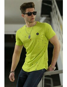 Madmext Spray Pattern Men's Green T-Shirt 4505