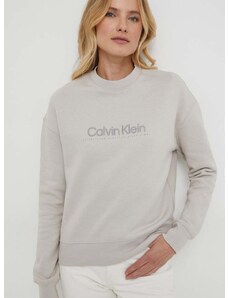 Mikina Calvin Klein dámská, šedá barva, s aplikací, K20K206757