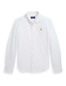 Dětská bavlněná košile Polo Ralph Lauren bílá barva