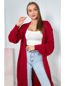 K-Fashion Dlouhý svetr červený