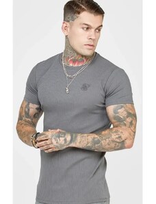 Tričko SIKSILK Rib Knit Tee grey