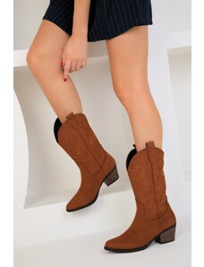 Soho Tan Women's Suede Boots 18628