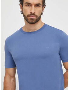 Bavlněné tričko BOSS fialová barva, 50468347