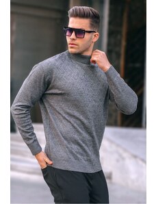 Madmext Anthracite Men's Turtleneck Knitwear Sweater 6301