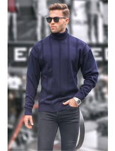 Madmext Men's Navy Blue Turtleneck Regular Fit Sweater 6834