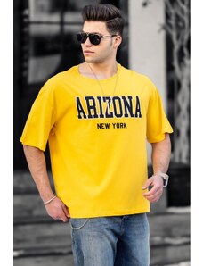 Madmext Men's Printed Yellow T-Shirt 4958