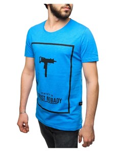 Madmext Uzi Printed Blue T-Shirt 2533