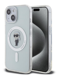 iPhone 15 Karl Lagerfeld IML Ikonik MagSafe Case transparentní