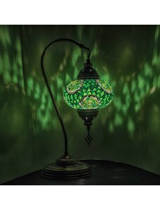 Krásy Orientu Orientální skleněná mozaiková stolní lampa Azra - Swan - ø skla 16 cm