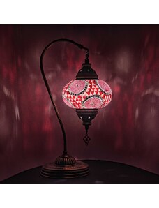 Krásy Orientu Orientální skleněná mozaiková stolní lampa Adem - Swan - ø skla 16 cm