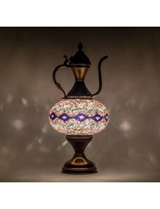 Krásy Orientu Orientální skleněná mozaiková stolní lampa Hilal - Karafa - ø skla 16 cm