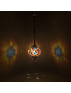 Krásy Orientu Orientální skleněná mozaiková visací lampa Isra - ø skla 16 cm